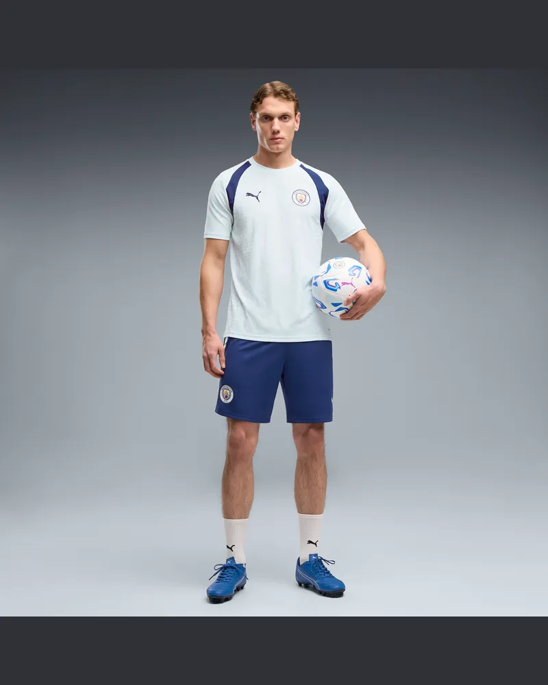 Puma Shorts da training aderenti Manchester City da uomo, Abbigliamento, Blu Blue