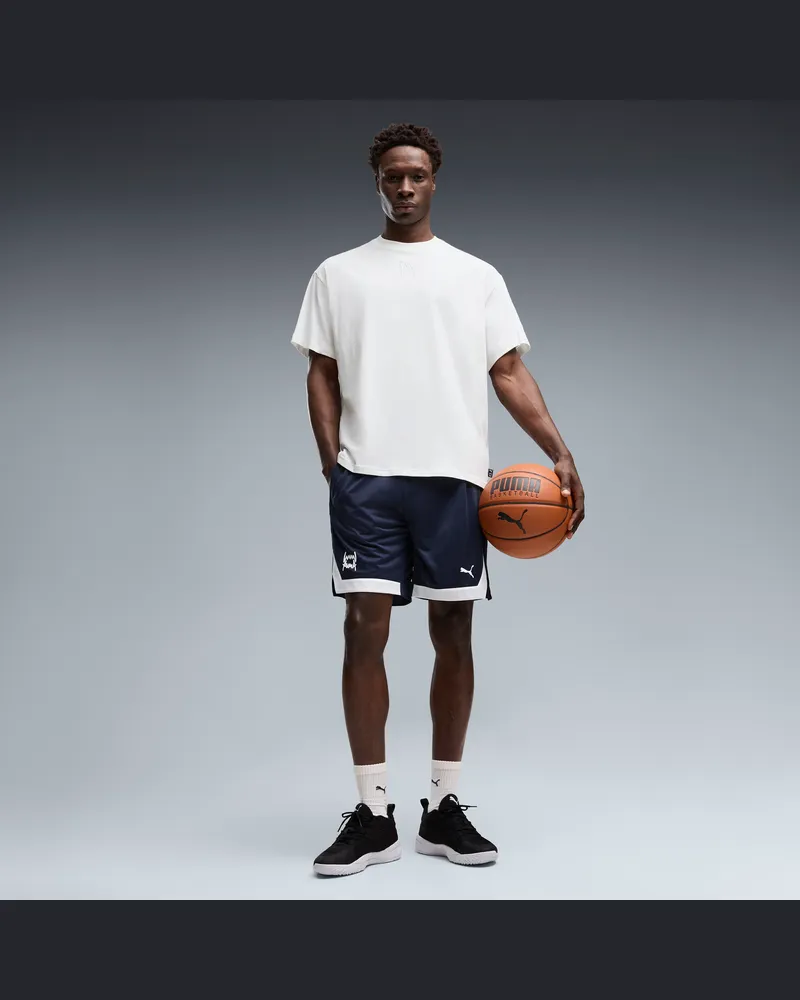 Puma Shorts da basket in mesh Fundamentals 8" da uomo, Abbigliamento, Blu Blue
