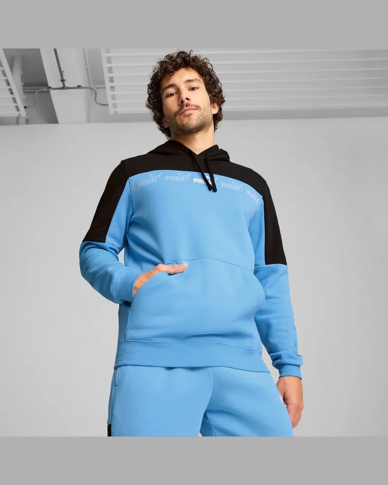 Puma Felpa con cappuccio Around the Block da uomo, Abbigliamento, Blu Blue