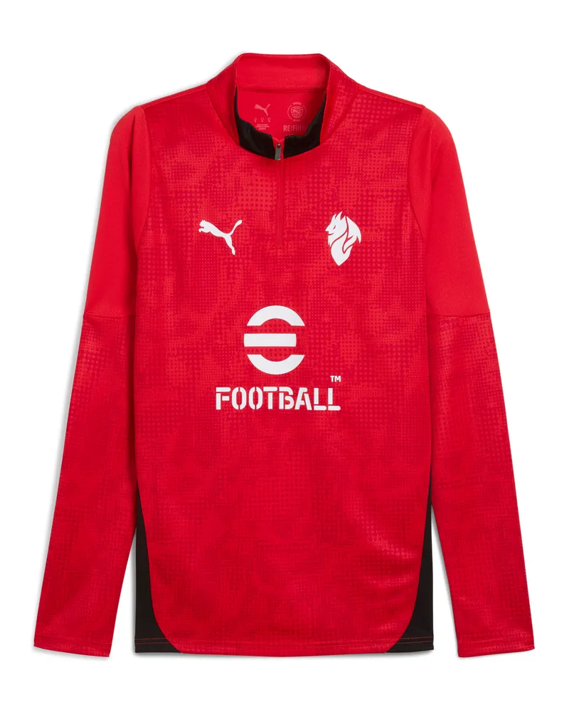 Puma Maglia da allenamento con zip corta AC Milan 25/26 da uomo, Accessori, Rosso Red