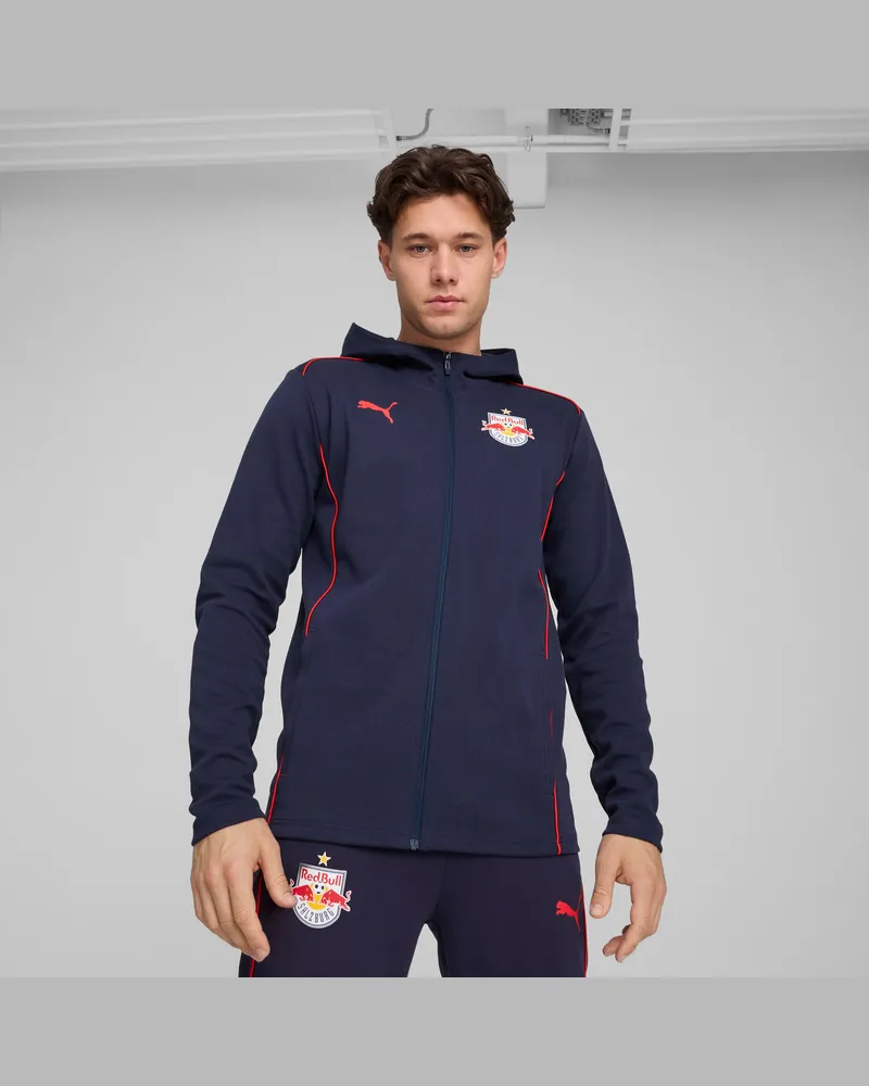 Puma Giacca con cappuccio FC Rosso Bull Salzburg Casuals da uomo, Abbigliamento, Blu Blue